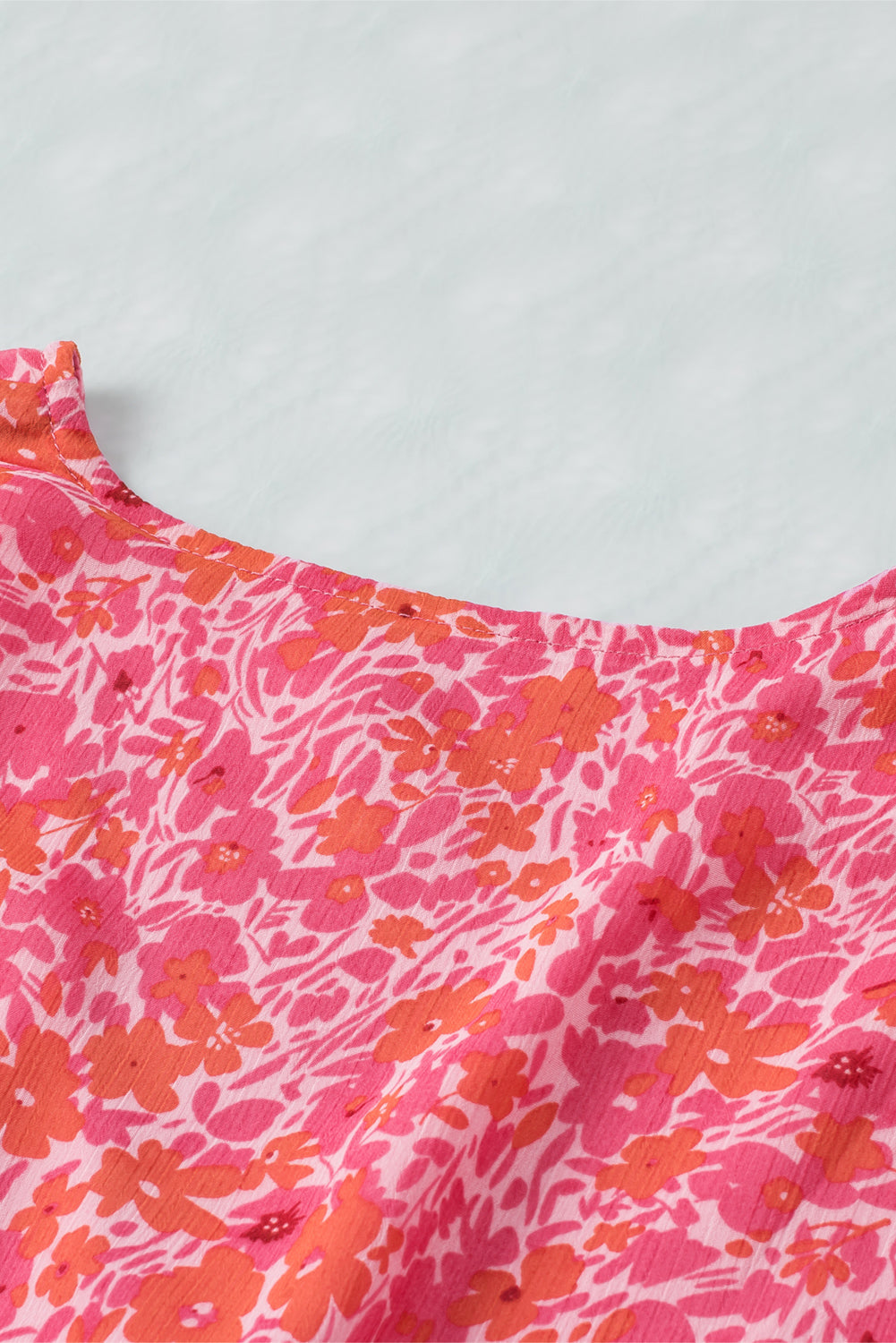 Wrap V Neck Ruffled Sleeve Floral Romper