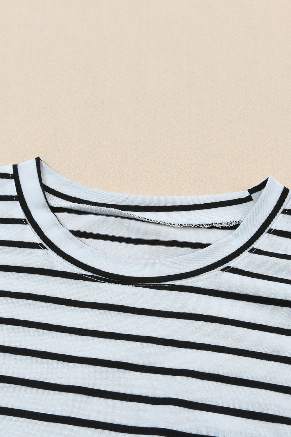 Striped Crew Neck Casual Ribbed Tank Top