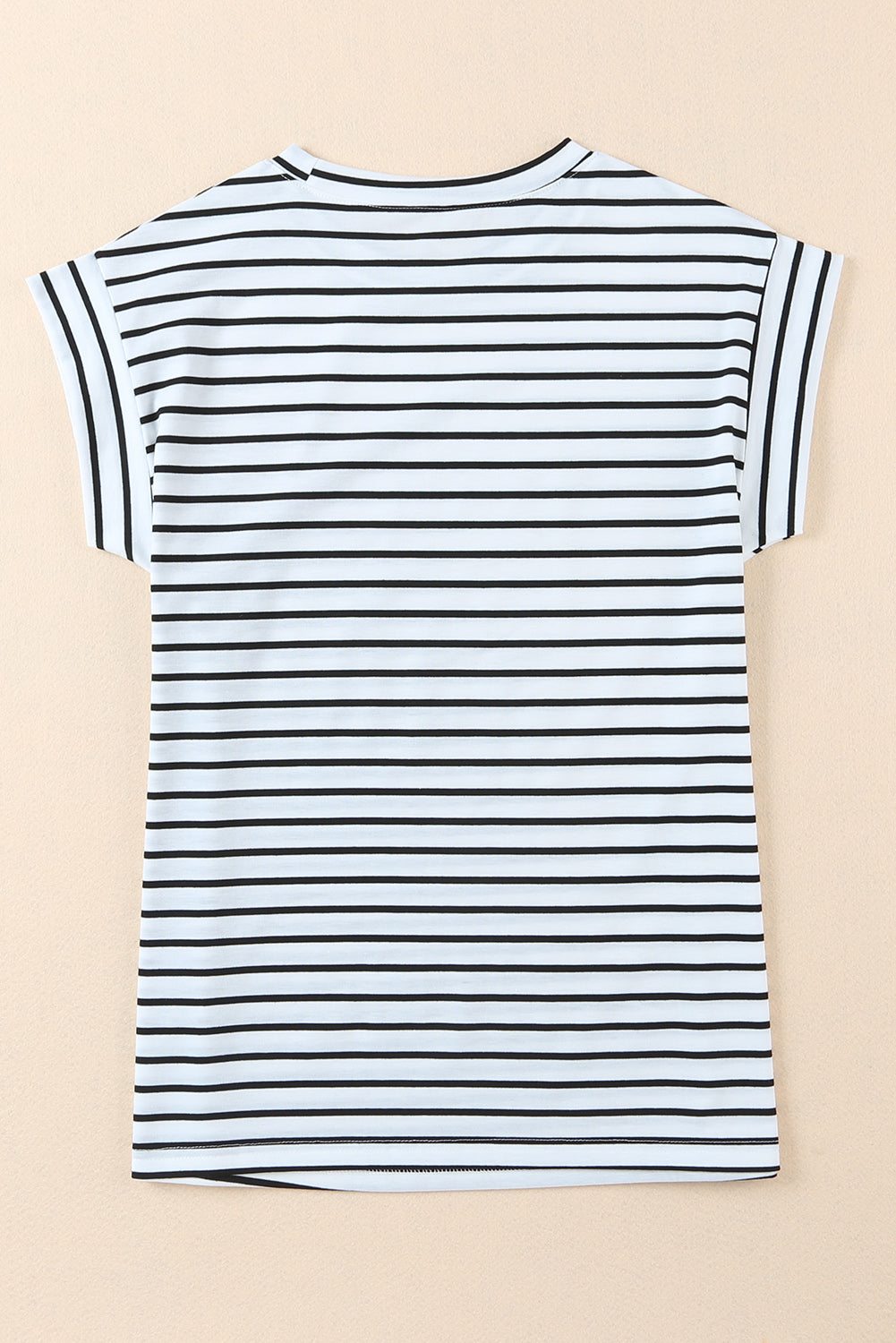 Striped Crew Neck Casual Ribbed Tank Top