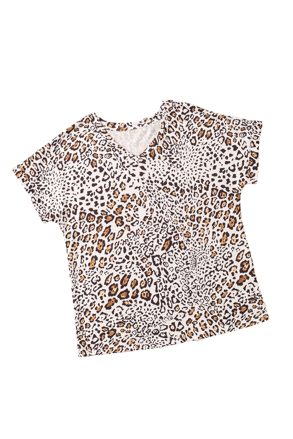 Print Loose Fit V Neck Short Sleeve T Shirt