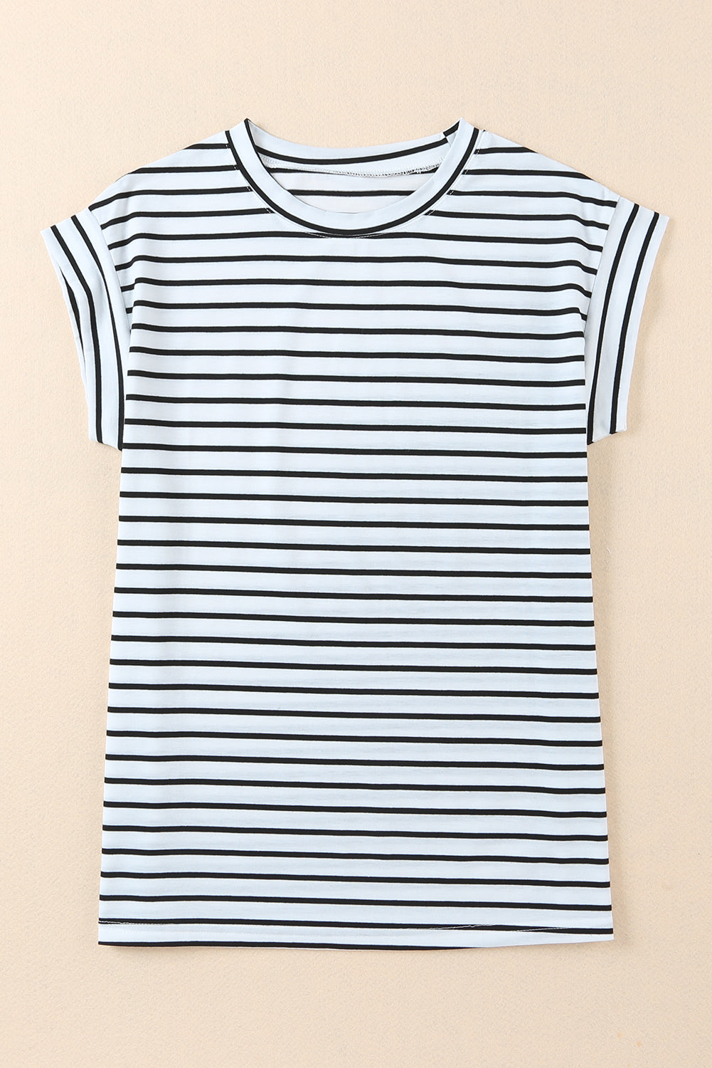 Striped Crew Neck Casual Ribbed Tank Top