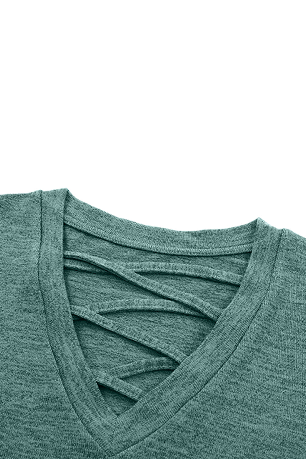 Short Sleeve Crisscross Front V Neck T Shirt
