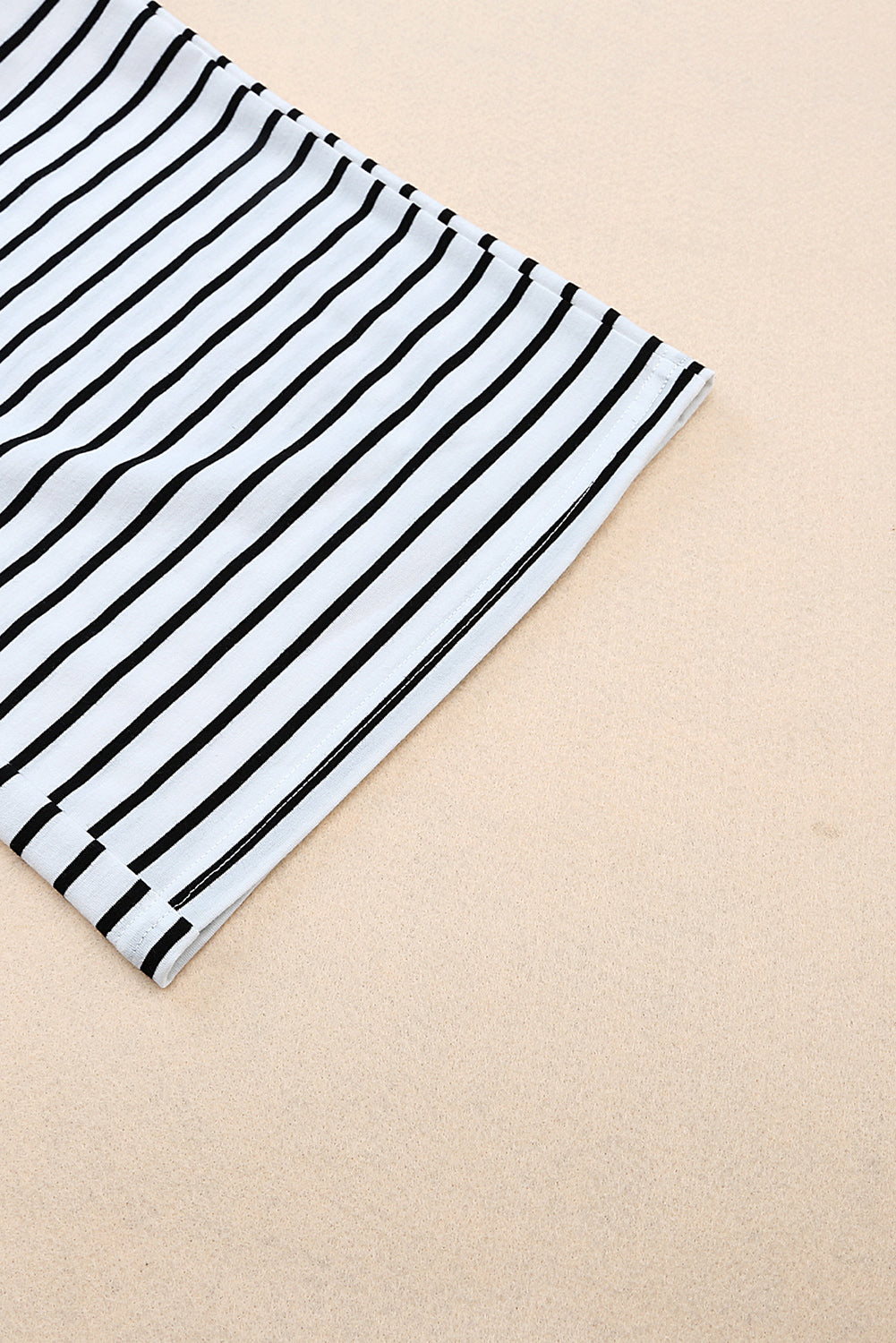 Striped Crew Neck Casual Ribbed Tank Top