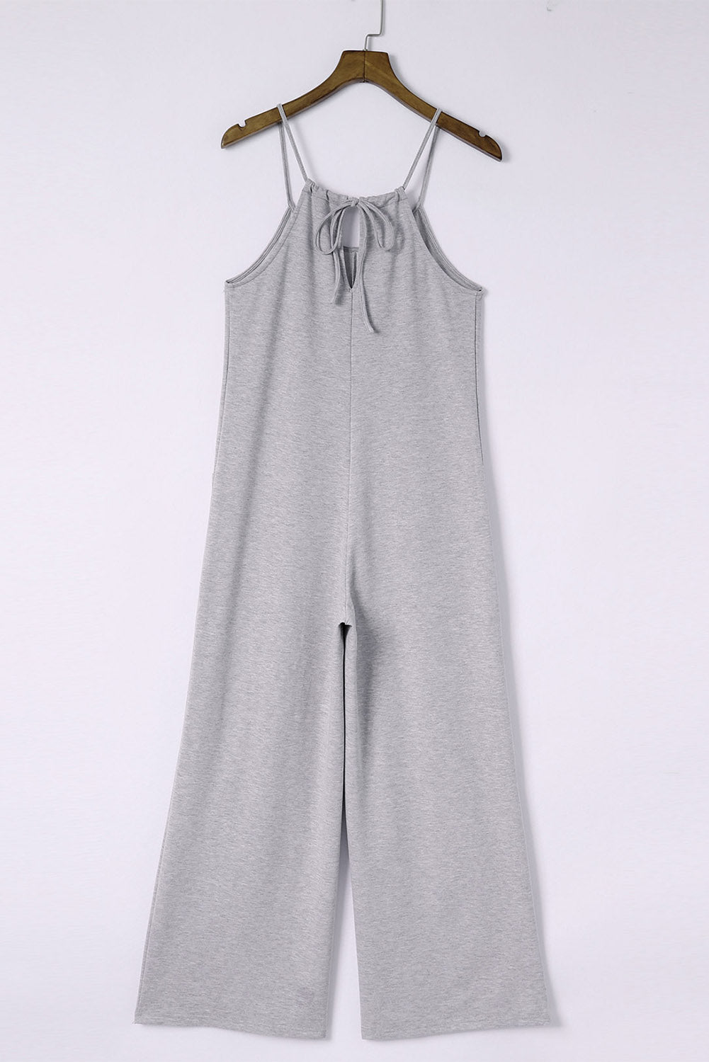 Khaki Leopard Print Wide Leg Spaghetti Straps Jumpsuit
